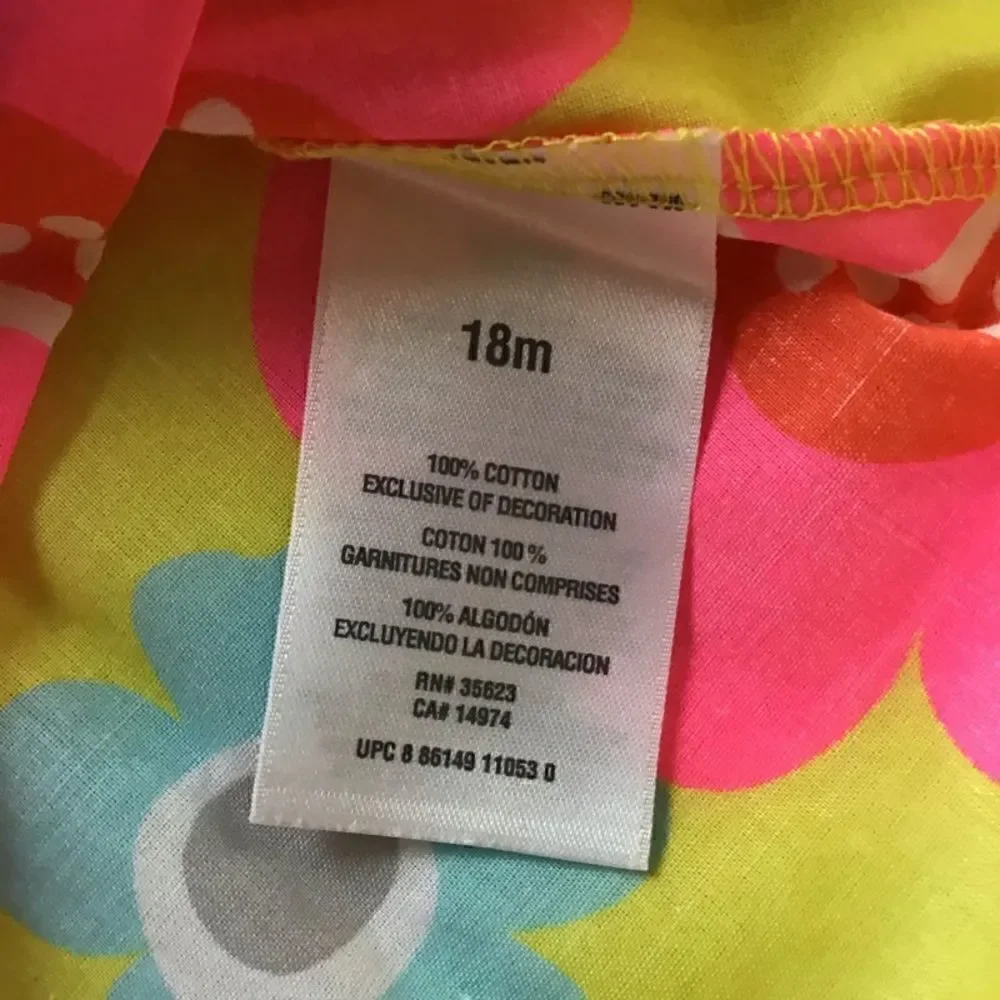 Carters Neon Floral Print Button Bib Tank Top